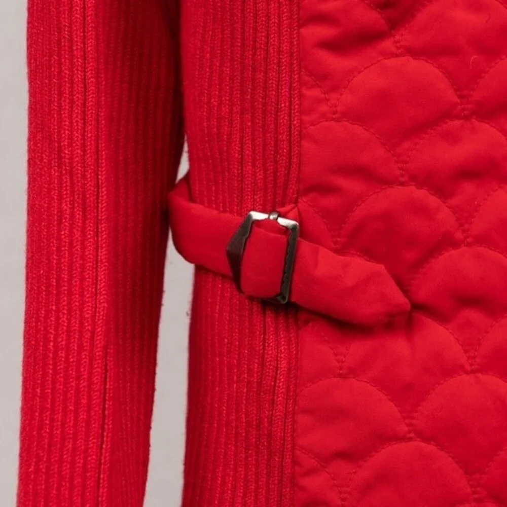 Sigrid Olsen quilted red jacket size S